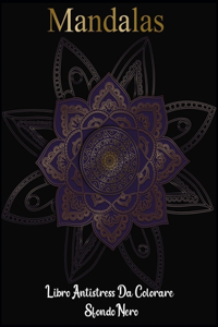 Mandalas libro antistress la colorare sfondo nero