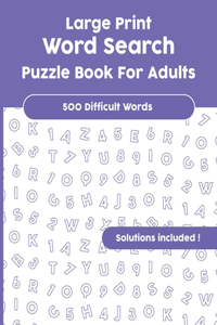Large Print Word Search Puzzle Book For Adults