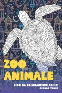 Libri da colorare per adulti - Grande stampa - Zoo Animale