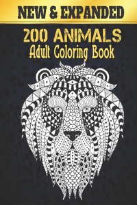 200 Animals Adult Coloring Book