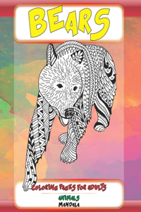 Mandala Coloring pages for Adults - Animals - Bears