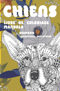 Livre de coloriage Mandala - Conceptions anti-stress - Animaux - Chiens