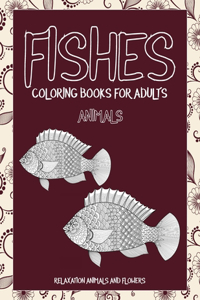 Coloring Books for Adults Relaxation Animals and Flowers - Animals - Fishes