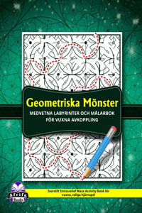 Geometriska mönster Medvetna labyrinter och målarbok för vuxna avkoppling