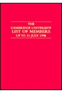 The Cambridge University List of Members up to 31 July 1998