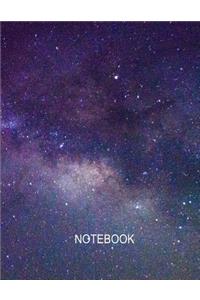 Notebook. Galaxy Cover. Composition Notebook. College Ruled. 8.5 x 11. 120 Pages.