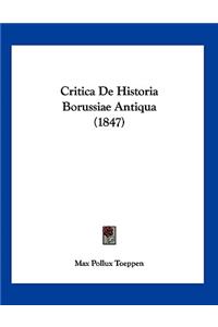 Critica De Historia Borussiae Antiqua (1847)