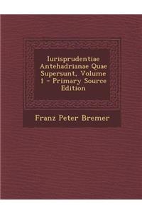 Iurisprudentiae Antehadrianae Quae Supersunt, Volume 1