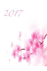 Beautiful Blooming Pink Flowers 2017 Monthly Planner