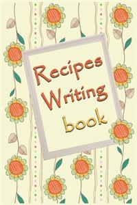 Recipes Writing Book