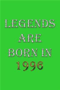 Legends Are Born In 1996 Notebook