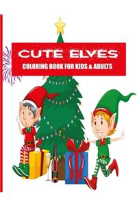 Cute Elves Coloring Book For Kids & Adults