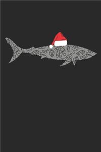Shark with Santa Hat Christmas Notebook - Christmas Shark Journal - Christmas Gift for Animal Or Shark Lovers, Zookeepers, Veterinaries