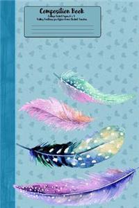 Composition Book: College Ruled Paper 6 X 9, Falling Feathers for Office Home Student Teacher