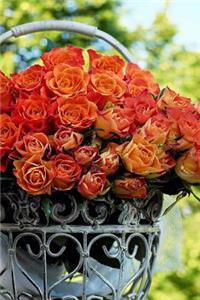 Orange Rose Bouquet in a Metal Flower Pot Journal