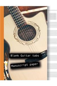 Blank Guitar tabs manuscript paper