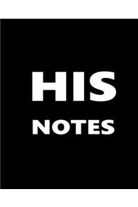 His Notes Composition Books For Men White Font On Black Design