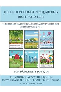 Fun Worksheets for Kids (Direction concepts learning right and left)