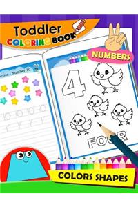 Toddler Coloring Book Numbers and Shapes