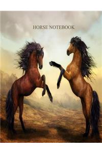 Horse Notebook: Diary Journal, College Ruled, 100 Pages/ lined paper, Two Horses Notebook.