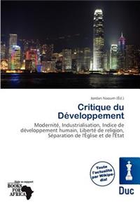 Critique Du D Veloppement