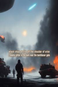 attack ships on fire off the shoulder of orion