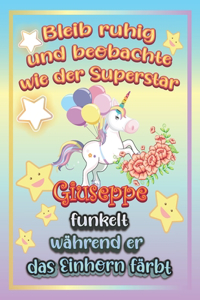 Bleib ruhig und beobachte wie Superstar Giuseppe funkelt während sie das Einhorn färbt