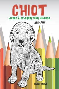 Livres a colorier pour hommes - Niveau facile - Animaux - Chiot