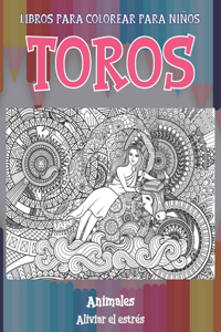 Libros para colorear para niños - Aliviar el estrés - Animales - Toros