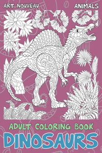 Adult Coloring Book Art Nouveau - Animals - Dinosaurs