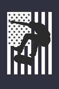 American Flag Skateboarding Notebook - USA Flag Skateboarding Journal - Fourth of July Gift for Skateboarder