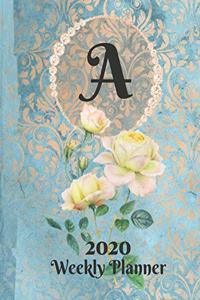 Plan On It Large Print 2020 Weekly Calendar Planner 15 Months Notebook Includes Address Phone Number Pages - Monogram Letter A