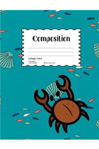 Composition: College Ruled Lined - 100 Page - 7.44" x 9.69" Notebook