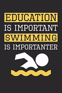 Education is Important Swimming Is Importanter - Swimming Training Journal - Swimming Notebook - Gift for Swimmer