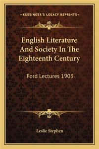 English Literature and Society in the Eighteenth Century