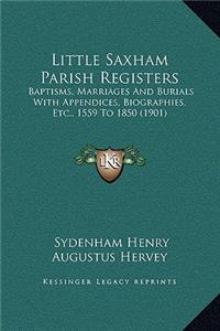 Little Saxham Parish Registers