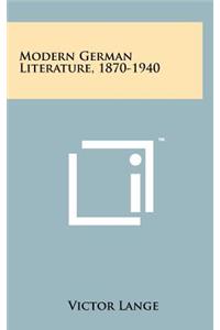 Modern German Literature, 1870-1940
