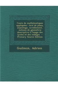 Cours de Mathematiques Appliquees