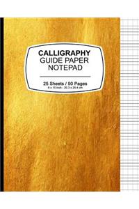 Calligraphy Guide Paper Notebook - Golden Cover