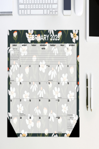 Bold Blooms Academic July 2024 - June 2025 22 X 17 Large Monthly Deskpad