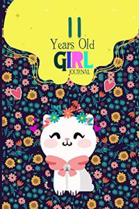 11 Year Old Girl Journal: Cute Cat Diary for Kids to Keep Memories, Both Lined and Blank 100 Pages, 6' X 9', Happy Birthday Notebook, Sketchbook Pages, Birthday gift for 11 y