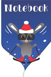 Winter Sports Bunny on Skis Notebook