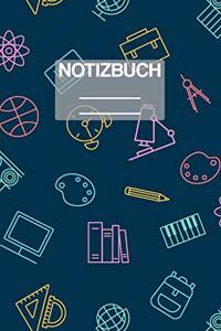 Notizbuch A5 Muster ABC Schule School Chemie Dreieck Lineal