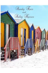 Sandy Toes and Salty Kisses: Beach Hut Seaside/ Ocean Notebook (Composition Book Journal Diary), Medium College-Ruled Notebook, 120-page, Lined, 8.5 x 11 in (Large)