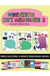 Art and Crafts for Boys (20 full-color kindergarten cut and paste activity sheets - Monsters 2)