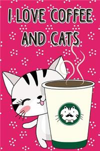 Journal Notebook Cat With Cup of Coffee - Pink