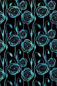 Bullet Journal Notebook Scribbly Watercolor Flowers Pattern 1