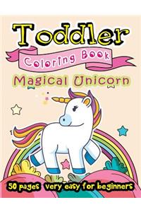 Magical Unicorn Toddler Coloring Book 50 Pages very easy for beginners