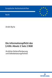 Informationspflicht des § 630c Absatz 2 Satz 2 BGB