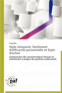 Style Temporel, Sentiment d'Efficacité Personnelle Et Style d'Achat